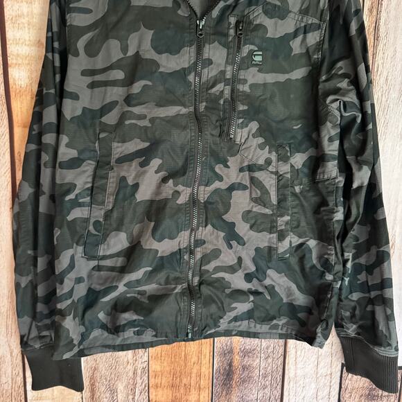 G-Star Raw Jacket Camo Recroft Overshirt XL Shacket Military Utility Fall Zip - Picture 4 of 9